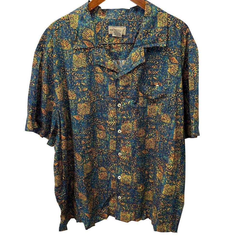 Vintage Scandia Woods Big & Tall Shirt sz 3XL Cotton Beach Shell #H382